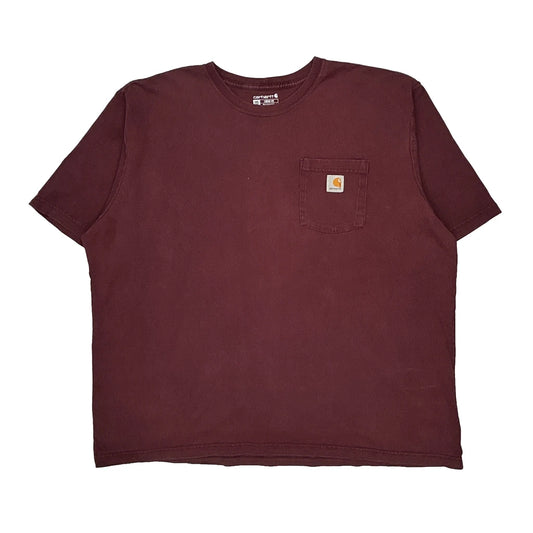 Carhartt Tall T-Shirt - 2XL Burgundy Cotton