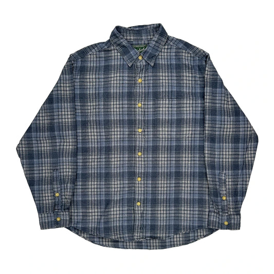 Woolrich Checked Flannel Shirt - XL Blue Cotton