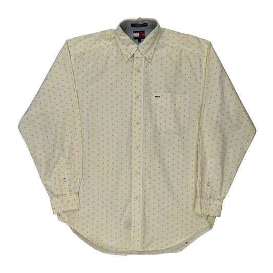 Tommy Hilfiger Polka Dot Shirt - Small Cream Cotton