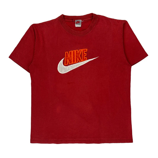 Nike T-Shirt - Medium Red Cotton