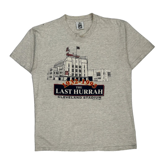 Made In USA Cleveland Indians Stadium Lee Graphic T-Shirt - Large Grey Cotton