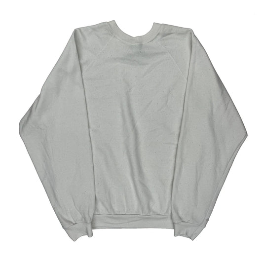 90S Blank Ultra Fleece Sweatshirt - Large White Cotton