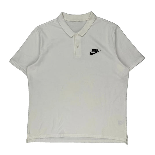 Nike Polo Shirt - XL White Cotton