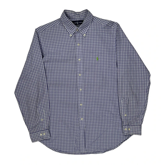 Classic Fit Ralph Lauren Checked Shirt - Large Blue Cotton