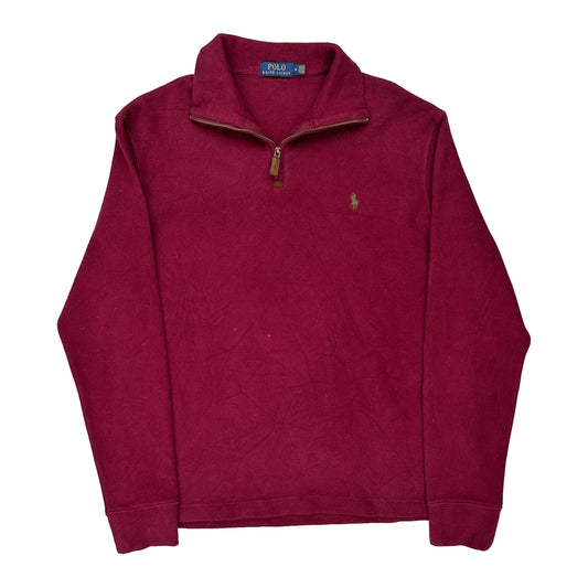 Polo By Ralph Lauren 1/4 Zip - Medium Red Cotton