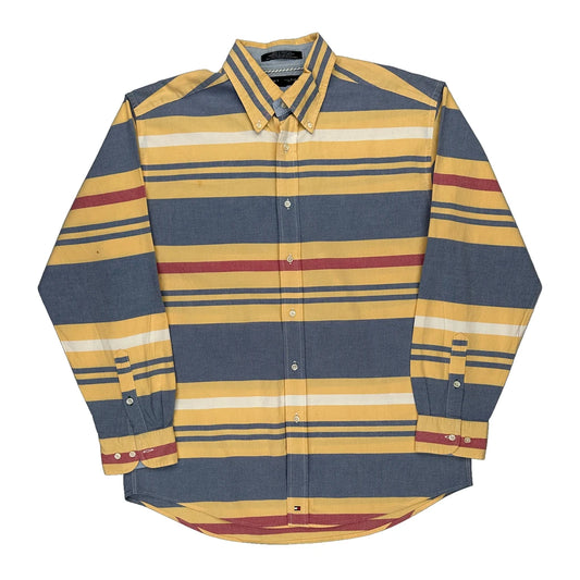 Tommy Hilfiger Striped Shirt - Large Yellow Cotton