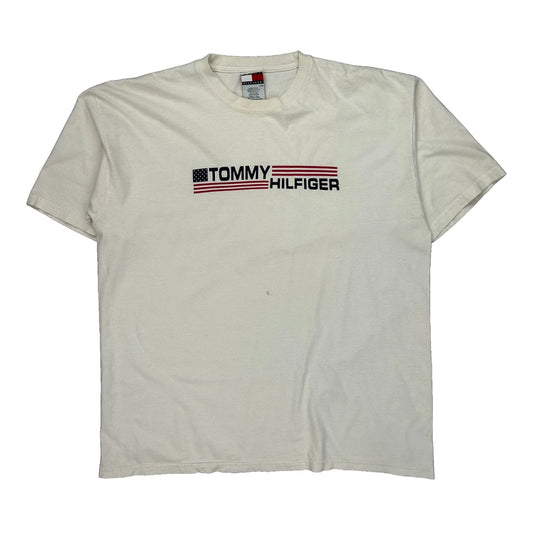 Tommy Hilfiger Spellout T-Shirt - Large White Cotton