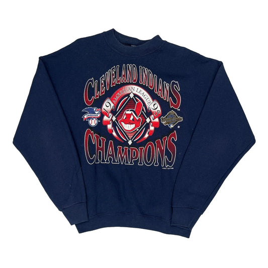 Cleveland Indians Fruit Of The Loom Graphic Sweatshirt - XL Blue Cotton Blend