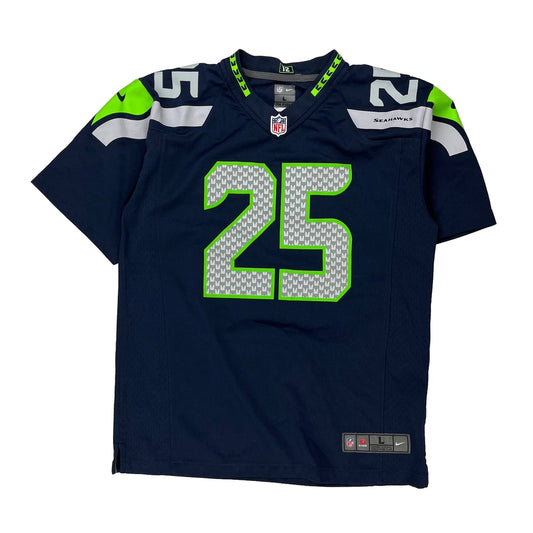 Seattle Seahawks Nike Nfl Jersey - Large Navy Polyester