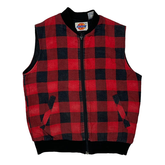 Dickies Checked Gilet - Small Black Cotton