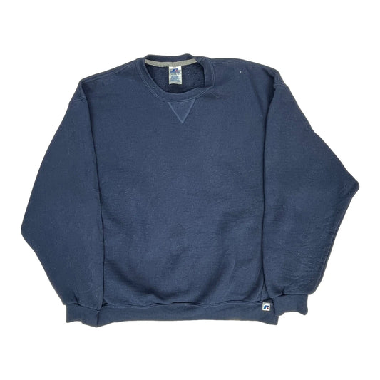 Russell Athletic Sweatshirt - XL Navy Cotton Blend