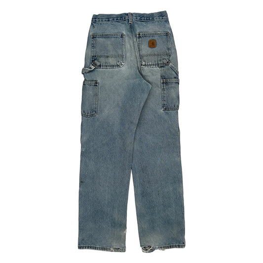 Carhartt Double Knee Carpenter Jeans - 27W 32L Light Wash Cotton