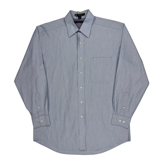 Vintage Tommy Hilfiger Pinstripe Shirt - Medium Blue Cotton