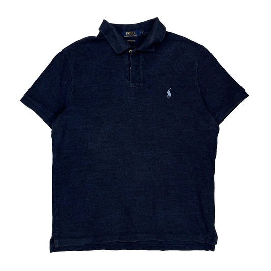 Polo By Ralph Lauren Slim Fit Polo Shirt - Large Blue Cotton