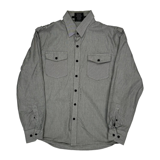 Hexagon Product Southpole Striped Shirt - Large Grey Cotton