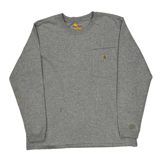 Carhartt Long Sleeve T-Shirt - XL Grey Cotton