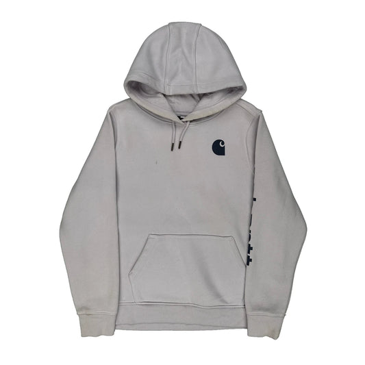 Carhartt Spellout Hoodie - Large Grey Cotton