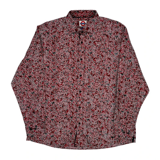 Vintage Jermyn & Bond Floral Shirt - XL Red Cotton