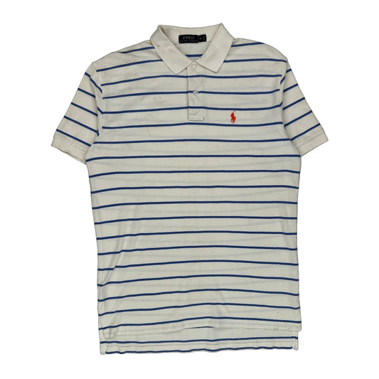 Polo By Ralph Lauren Striped Polo Shirt - Medium Blue Cotton