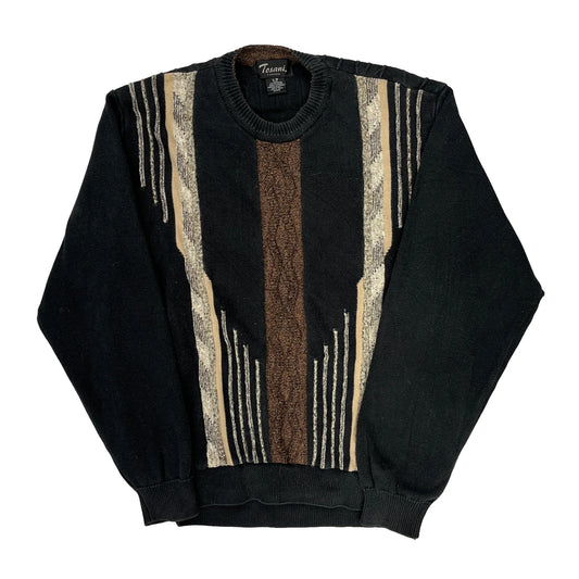 Tosani Striped Jumper - Large Beige Cotton