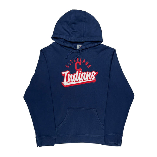 Vintage Cleveland Indians Mlb Graphic Hoodie - XL Blue Cotton