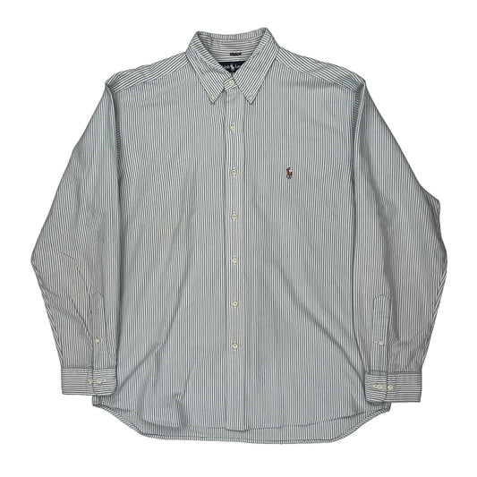 Ralph Lauren Striped Shirt - Large Blue Cotton