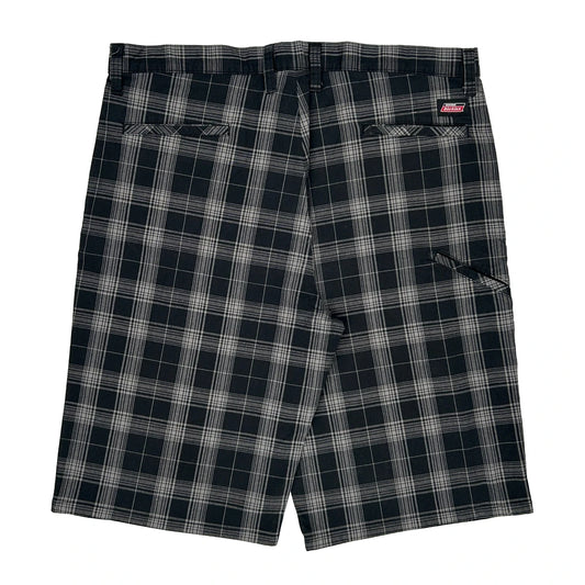 Dickies Checked Shorts - 38W 13L Black Cotton Blend