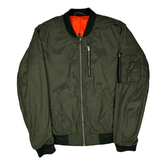 Vintage Unbranded Ma1 Bomber Jacket - Large Green Nylon
