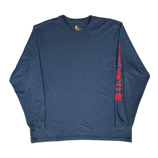Carhartt Long Sleeve T-Shirt - XL Blue Cotton