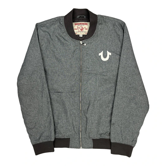 True Religion Bomber Jacket - XL Grey Polyester