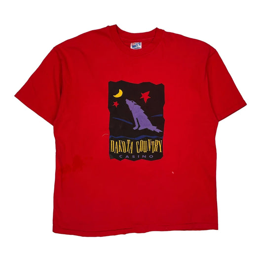 Made In USA Single Stitch Hanes Graphic T-Shirt - XL Red Cotton