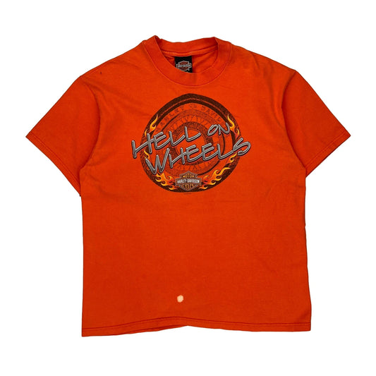 Hall'S Harley-Davidson Springfield Il Harley Davidson Graphic T-Shirt - Large Orange Cotton