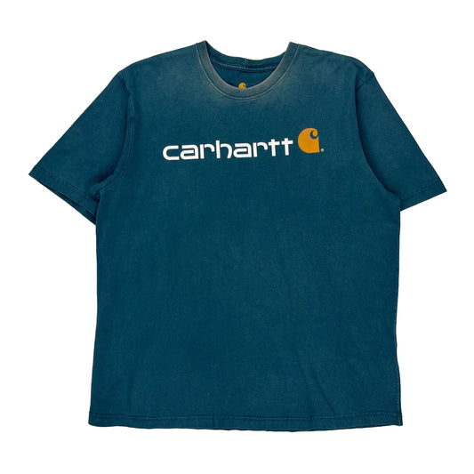 Carhartt Spellout T-Shirt - XL Blue Cotton