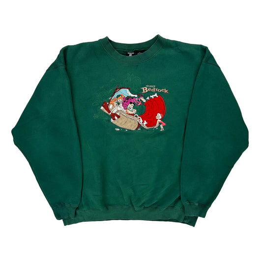 Warner Bros Sweatshirt - Large Green Cotton Blend