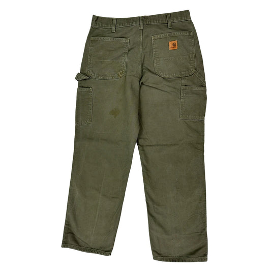 Carhartt Carpenter Trousers - 32W 30L Green Cotton