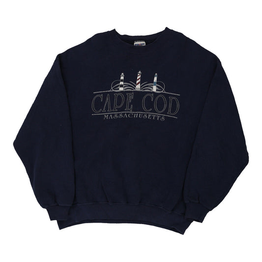 Vintage navy Cape Cod Massachusettes Jerzees Sweatshirt - mens x-large