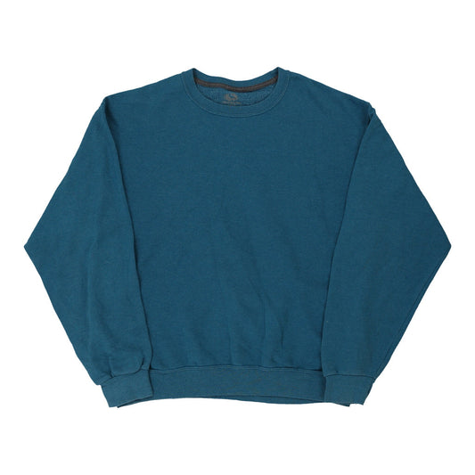Vintage teal Fruit Of The Loom Sweatshirt - mens large