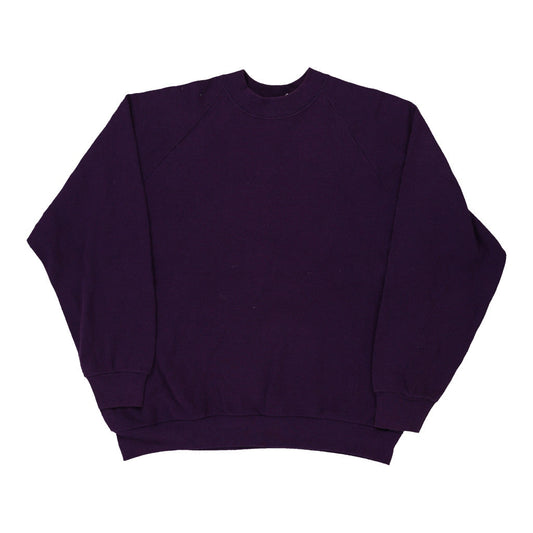 Vintage purple Fruit Of The Loom Sweatshirt - mens large