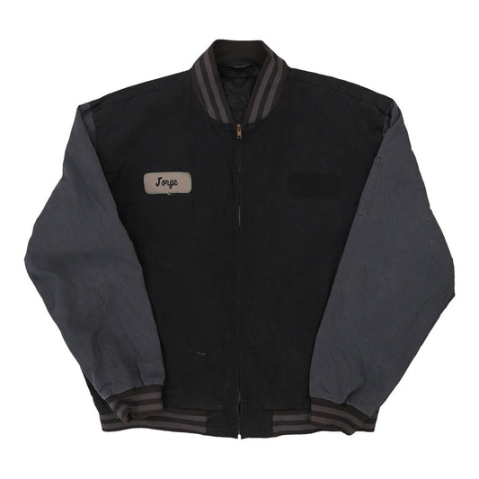 Vintage black Rivers End Varsity Jacket - mens x-large