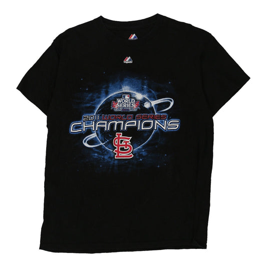 Vintage black 2011 World Series Champions Majestic T-Shirt - mens medium