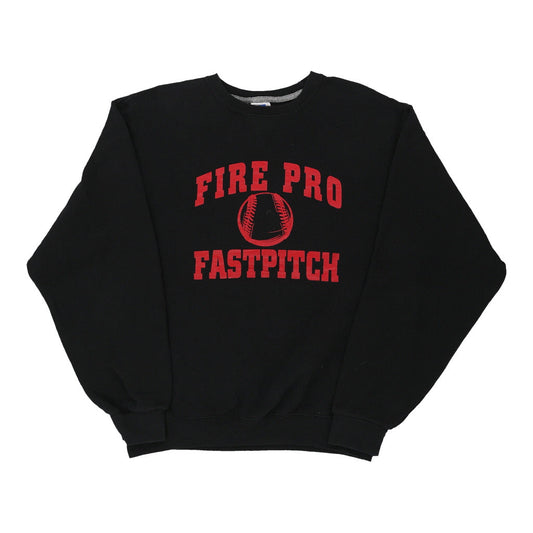 Vintage black Fire Pro Fastpitch Russell Athletic Sweatshirt - mens medium