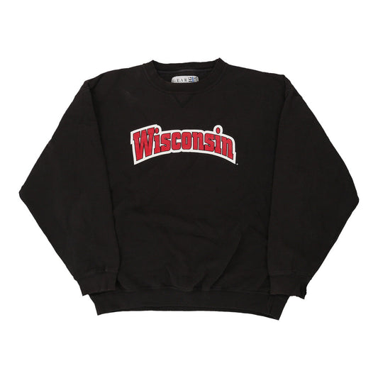 Vintage black Made in USA Wisconsin Gear Sweatshirt - mens x-large