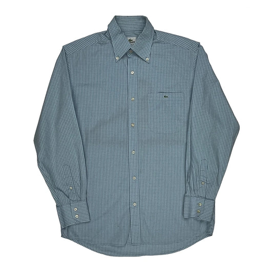 Vintage Lacoste Checked Shirt - Medium Blue Cotton