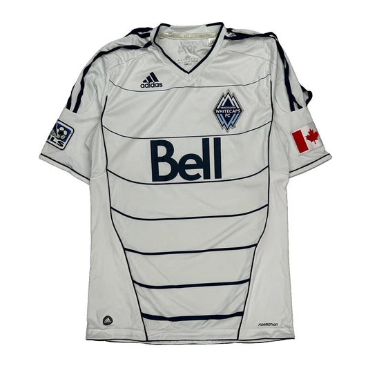 Vancouver Whitecaps Fc Adidas Striped Football Shirt - Large White Polyester