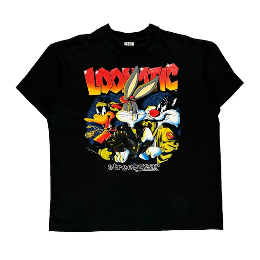 Looney Tunes Single Stitch T-Shirt - XL Black Cotton