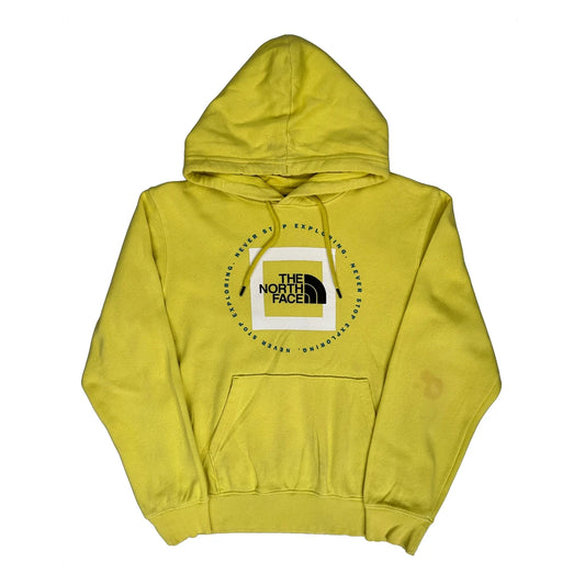 The North Face Graphic Hoodie - Small Yellow Cotton Blend