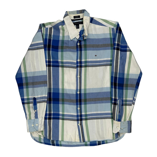 Tommy Hilfiger Checked Shirt - Large Blue Cotton