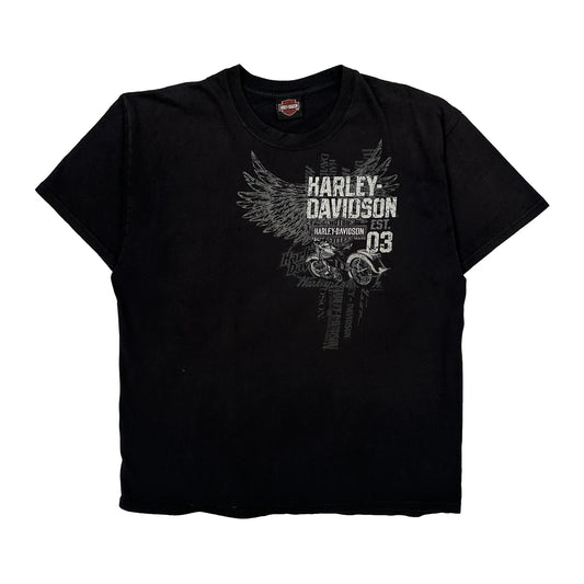 Las Vegas Harley Davidson Graphic T-Shirt - Large Black Cotton