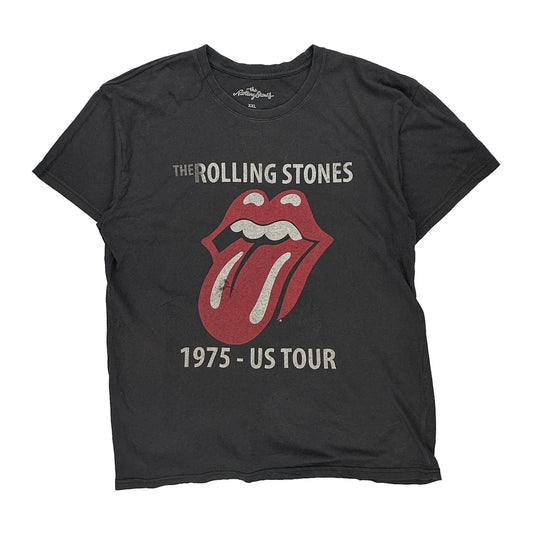 1975 US Tour The Rolling Stones Band T-Shirt - 2XL Black Cotton
