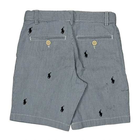 Age 5 Polo By Ralph Lauren Striped Chino Shorts - XS Blue Cotton
